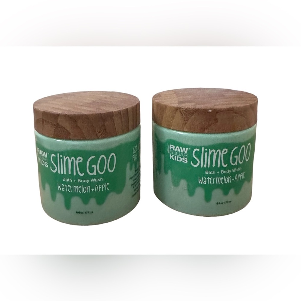 Raw Sugar Kids Slime Goo Bath + Body Wash Watermelon + Apple X2 NEW